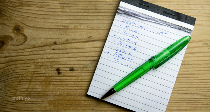 Shopping list is key to save money at the grocery store