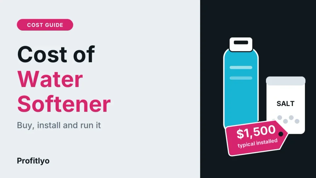 Bar chart of water softener cost by system type, from portable units to dual-tank systems