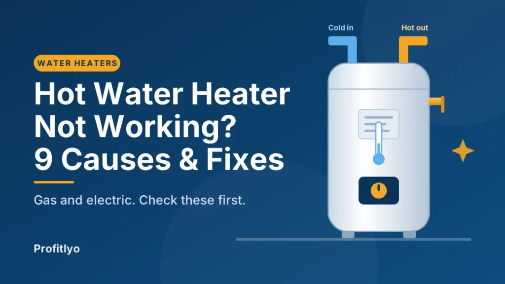 Hot water heater not working: tank heater with a thermometer