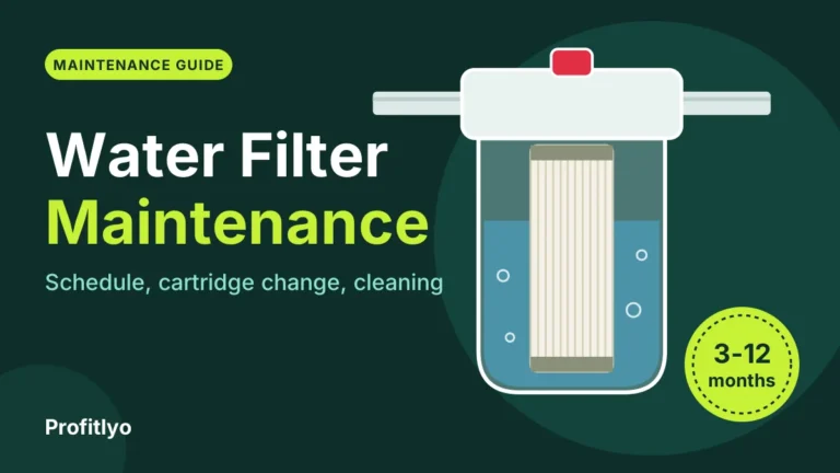 Water filter maintenance guide with a whole house filter housing and cartridge