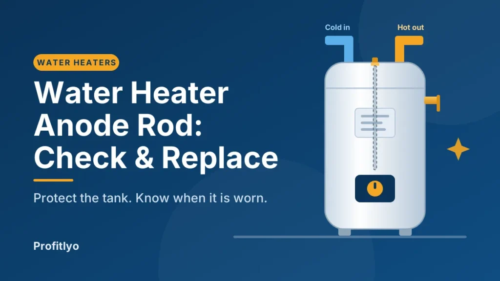 Water heater anode rod diagram: tank with the rod inside