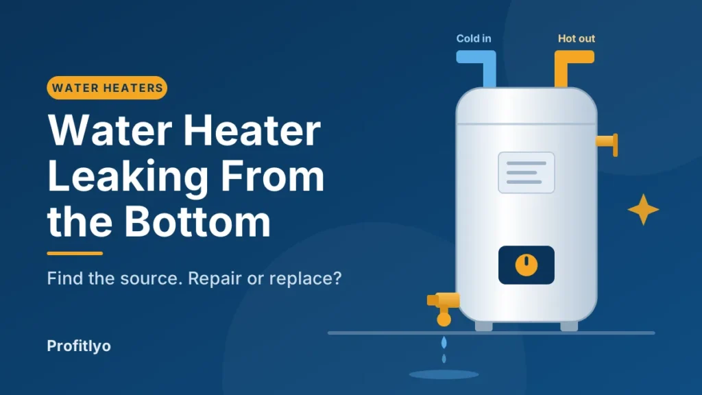 Water heater leaking from bottom: tank with drip at the drain valve